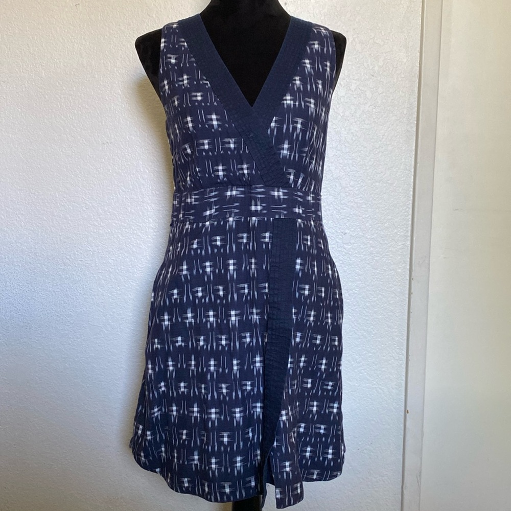 J. Crew navy blue white dress
